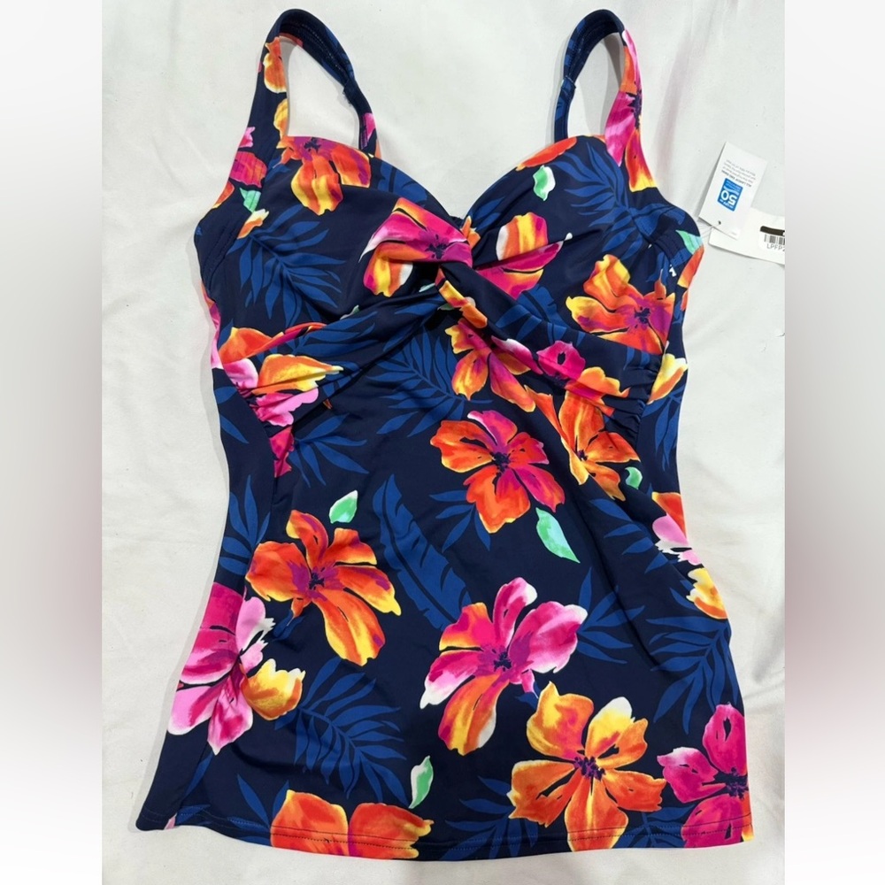 Lands’ End Floral One Piece Swimsuit Women’s Size 4 UPF 50 NWT